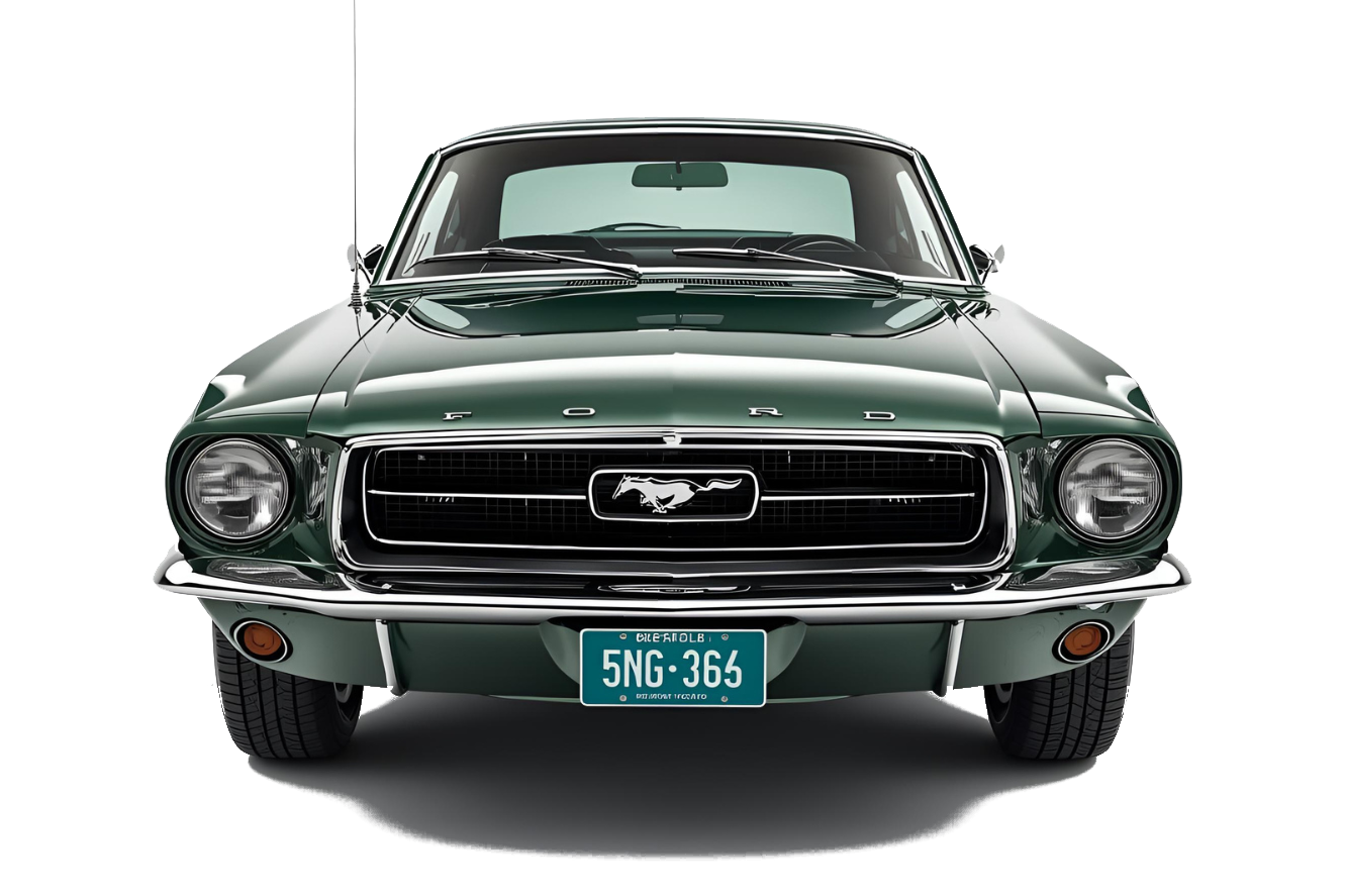 Dark Green Ford Mustang Vintage Shiny finish front view